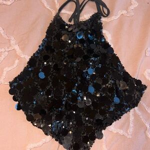 Edikted black sequin halter top